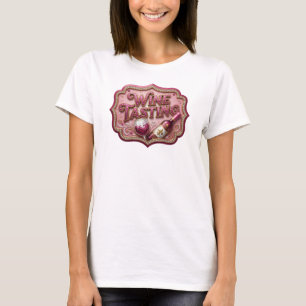 Camiseta Degustação de VINHO Rosa Limpo Impressão