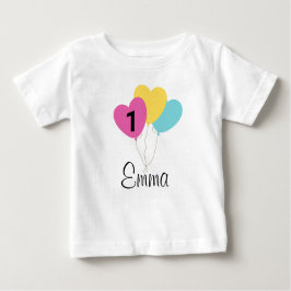 Camiseta DEIN DESIGN/Name Erster Geburtstag Luftballon bunt