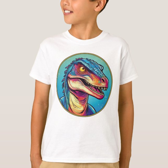 Camiseta Deinonychus - Camisa-T do Dinossauro Clássico (Frente)