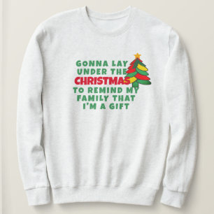 Camiseta Deitado Na Árvore De Natal Não Engraçado Natal