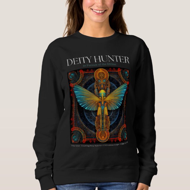 Camiseta Deity Hunter  Psychedelic Egyptian Fractal Ankh 1 (Frente)
