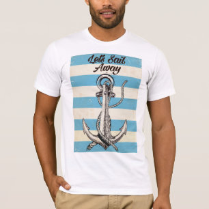 Camiseta Deixa o poster náutico do vintage ausente da vela
