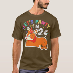 Camiseta Deixa Pawty Im 2424th Birthday Corgi Dog714