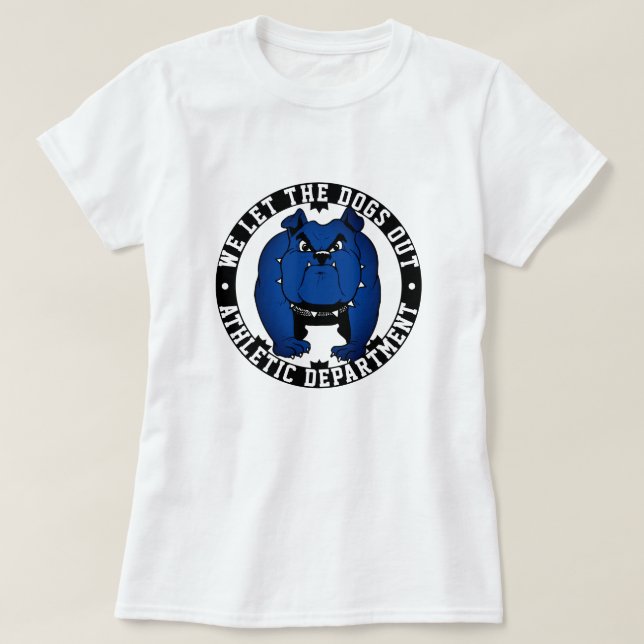 Camiseta Deixamos Os Cachorros Saírem Do Mascote Do Bulldog (Frente do Design)