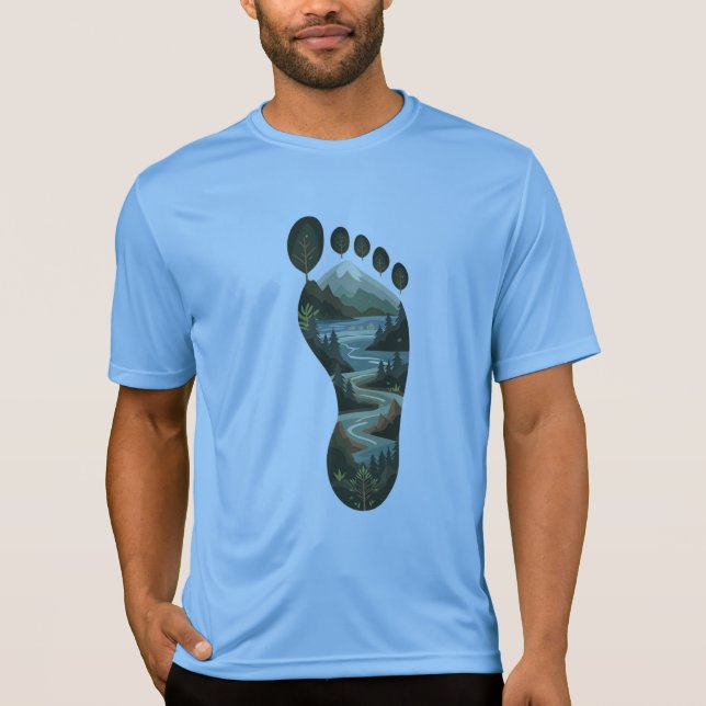 Camiseta Deixar Apenas Pegadas - Eco do Dia da Terra (Frente)