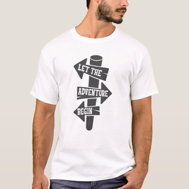Camiseta Deixe A Aventura Começar A Explorar O Viagem De Si (Frente)