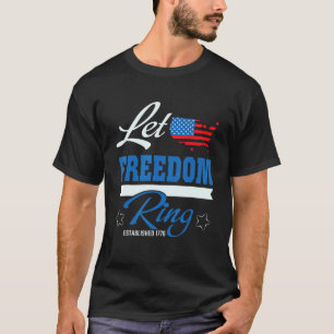 Camiseta Deixe a Liberdade Andar Bandeira Americana Patriót