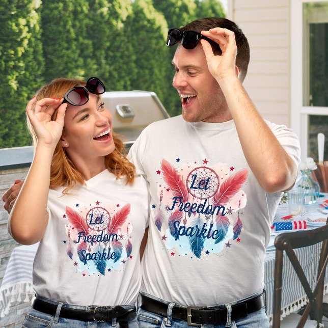 Camiseta Deixe a liberdade brilhar no Dreamcatcher (Criador carregado)