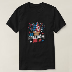 Camiseta Deixe a liberdade mergulhar o Sorvete Cone um Verã