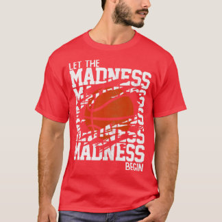 Camiseta Deixe a Loucura começar palavras empilhadas