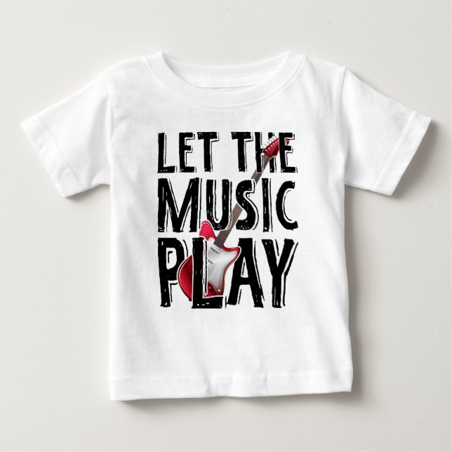 Camiseta Deixe A Música Tocar Violão Elétrico (Frente)