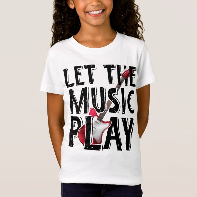 Camiseta Deixe A Música Tocar Violão Elétrico (Frente)