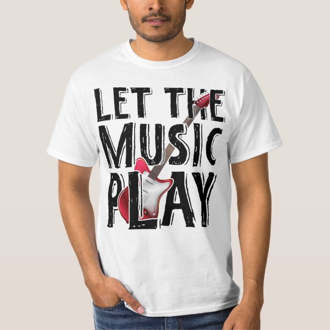 Camiseta Deixe A Música Tocar Violão Elétrico (Frente)