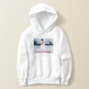 Camiseta Deixe-a nevar o capuz da criança