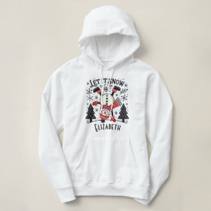 Camiseta Deixe-a nevar sofisticada árvore de Natal e boneco