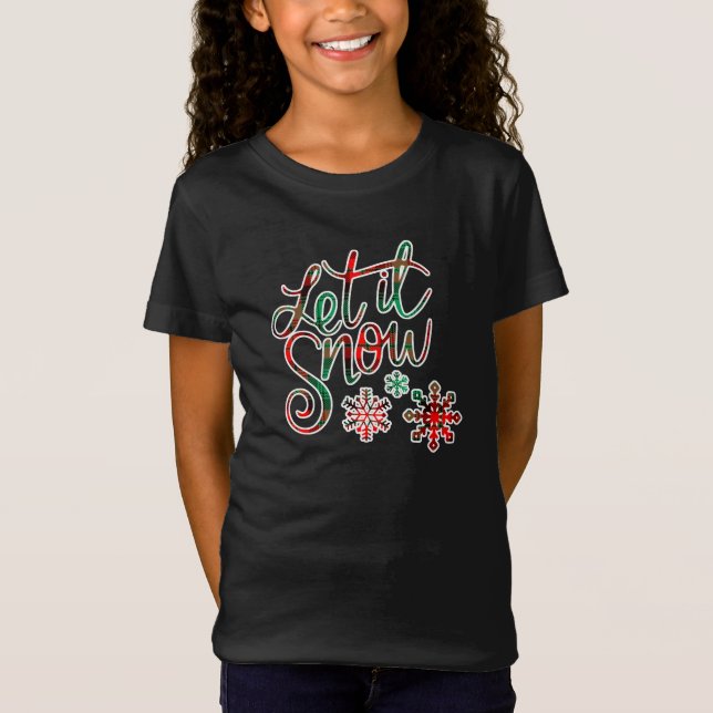 Camiseta Deixe-a nevar Xadrez de Natal (Frente)