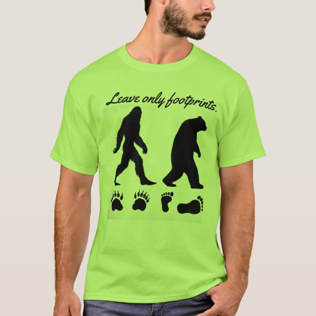 Camiseta Deixe apenas pegadas. (Frente)
