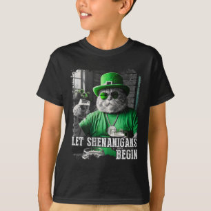 Camiseta Deixe as Travessuras Começarem Gato Gordo Divertid