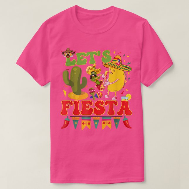 Camiseta Deixe Fiesta Avocado E Tacos Cinco De Mayo Meican (Frente do Design)