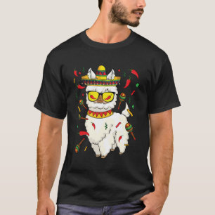 Camiseta Deixe Fiesta Llama Cinco De Mayo Sombrero Hat Mexi