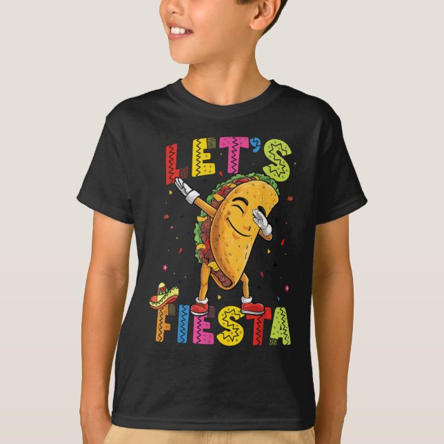Camiseta Deixe Fiesta Mexicano Toco Dabbing Poncho Cinco De (Frente)