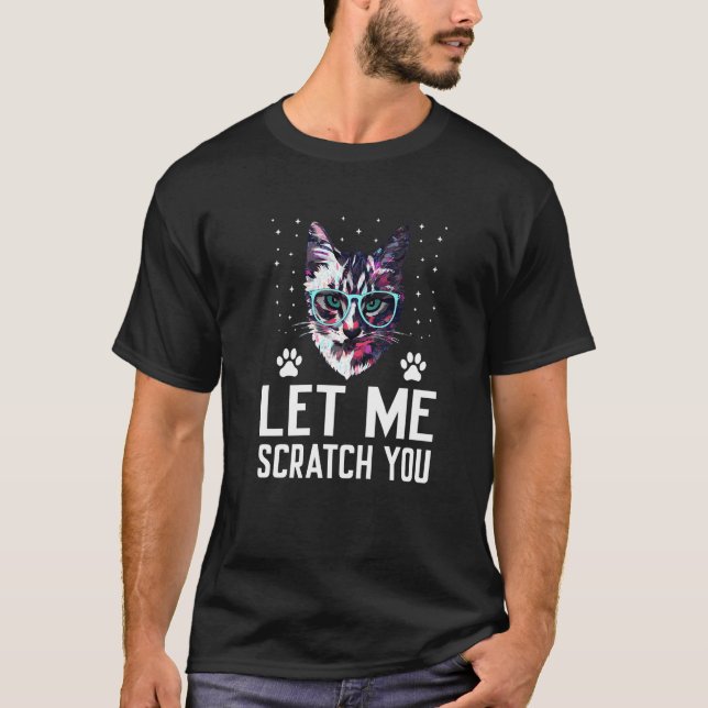 Camiseta Deixe-me Coçar Você Kit de Humor de Gato Piada de  (Frente)