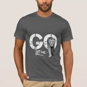 Camiseta Deixe-me ir cinza Leopardo