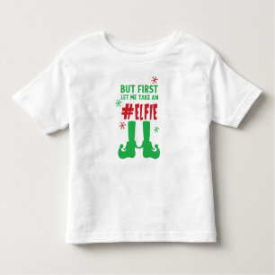 Camiseta Deixe-Me Pegar Uma Elfie, Calçados Elf, Neve, Nata