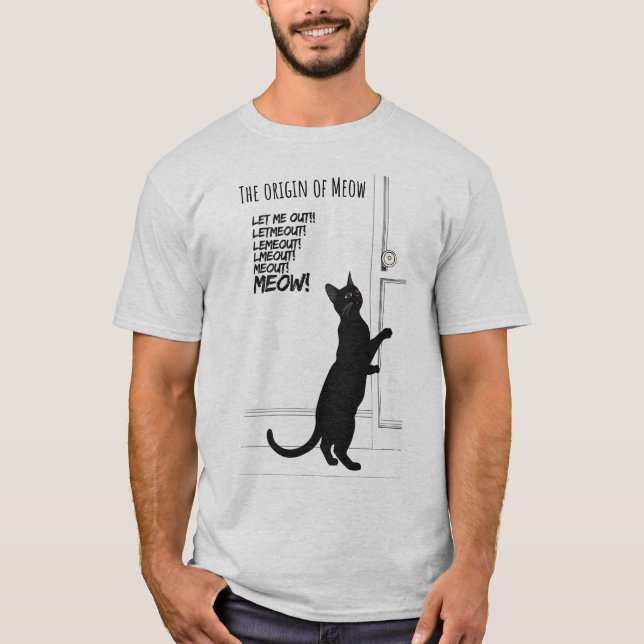 Camiseta Deixe-Me Sair Com Isso Engraçado Gato Origem Mãe (Frente)