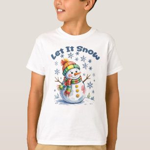 Camiseta Deixe Nevar Boneco de Neve Inverno