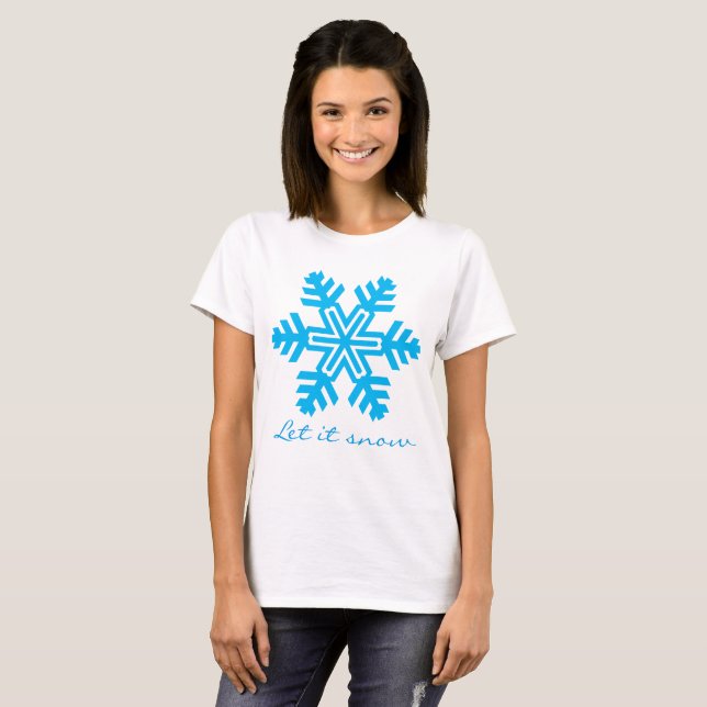 Camiseta Deixe nevar engraçado personalizável (Frente Completa)