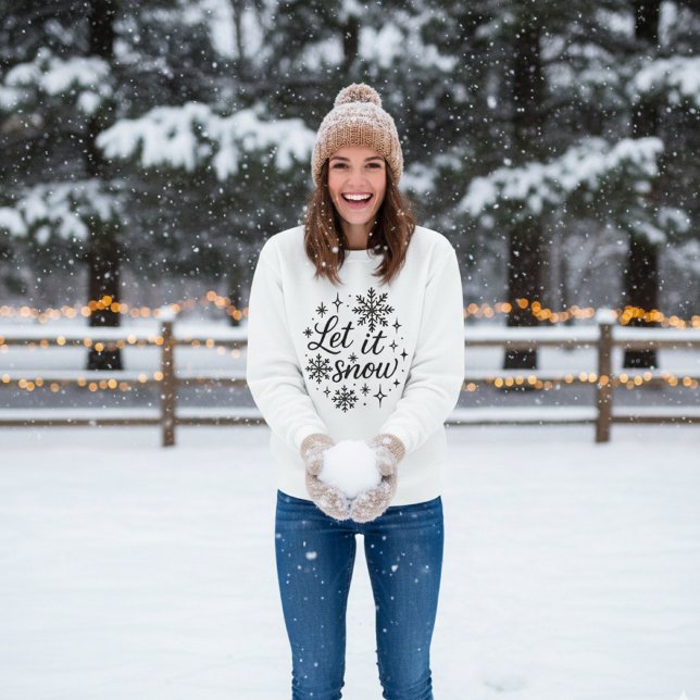 Camiseta "Deixe Nevar" Floco de Neve de Inverno Aconchegant (Criador carregado)
