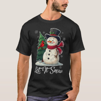 Camiseta Deixe nevar - Neve com o Cardeal Vintage