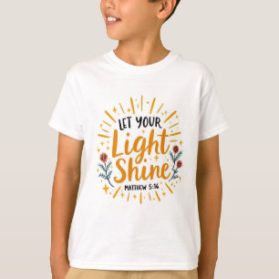 Camiseta Deixe-o brilhar Matthew 5:16 Mencionando Boys'