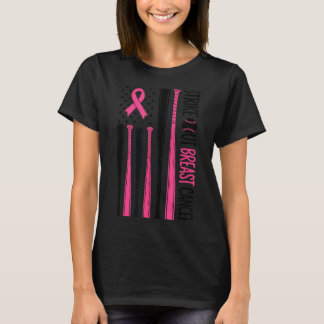 Camiseta Deixe o Câncer de Mama Sem Rebatidas Bandeira Aman