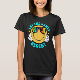 Camiseta Deixe o Dia de Campo dos Jogos Começar Carinha Sor