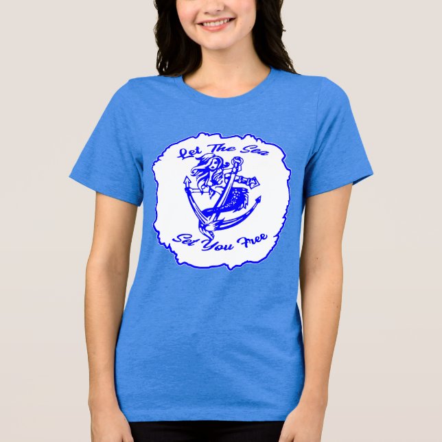 Camiseta Deixe o mar liberar a âncora da Sereia © FB @ #US (Frente)
