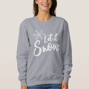 Camiseta Deixe-o nevar Cinza de floco de neve inverno