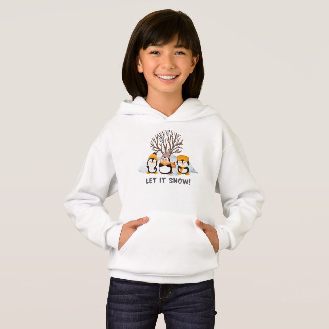 Camiseta Deixe-o nevar pinguins (Frente Completa)
