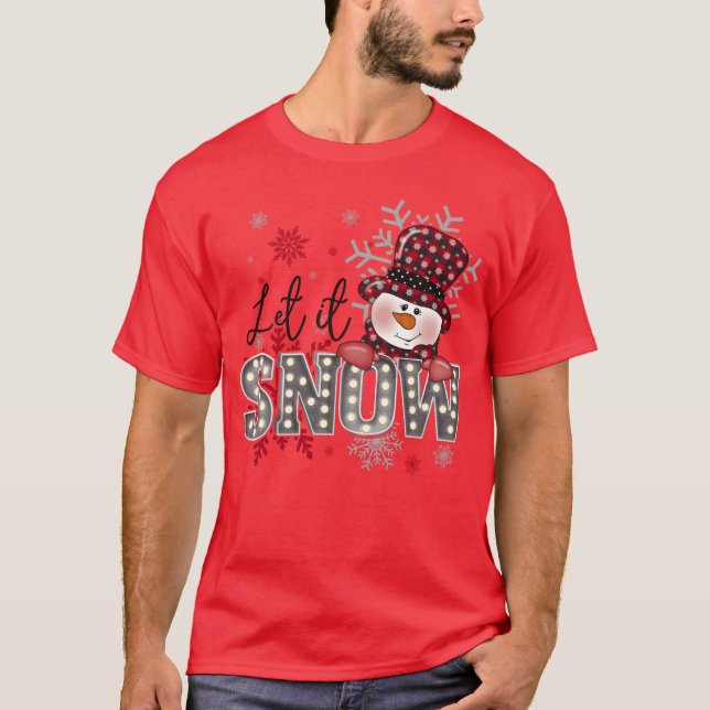 Camiseta Deixe-o nevar presente de floco de neve de Natal (Frente)