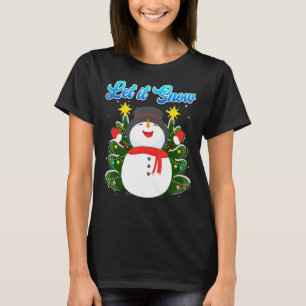 Camiseta Deixe-o nevar Snowman no Natal