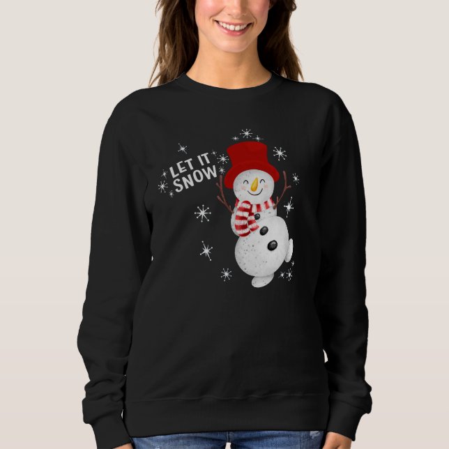 Camiseta Deixe-o nevar, Snowman Sweshirt (Frente)