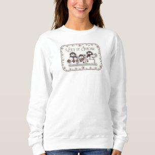 Camiseta Deixe-o nevar - Três homens de neve