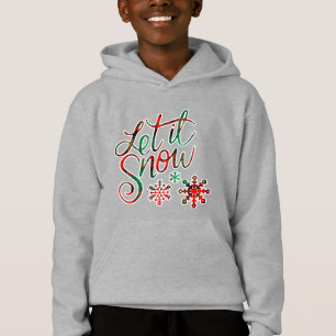 Camiseta Deixe-o nevar, Xadrez de capuz
