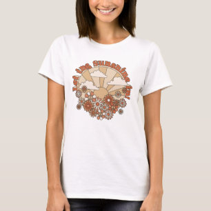 Camiseta Deixe o sol em Groovy Daisy Hippie Flowers
