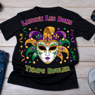 Camiseta Deixe os Bons Tempos Rolar Máscara de Mardi Gras