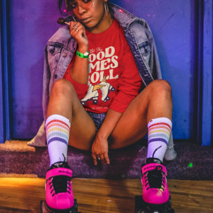 CAMISETA DEIXE OS BONS TEMPOS ROLAREM O SKATE ROLLER DE RET