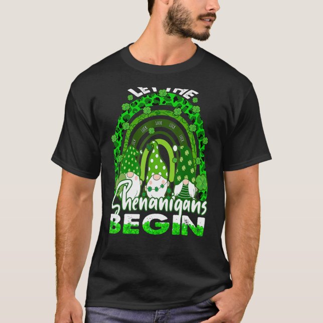 Camiseta Deixe Os Shenanigans Começar A Rua Gnome Rainbow P (Frente)