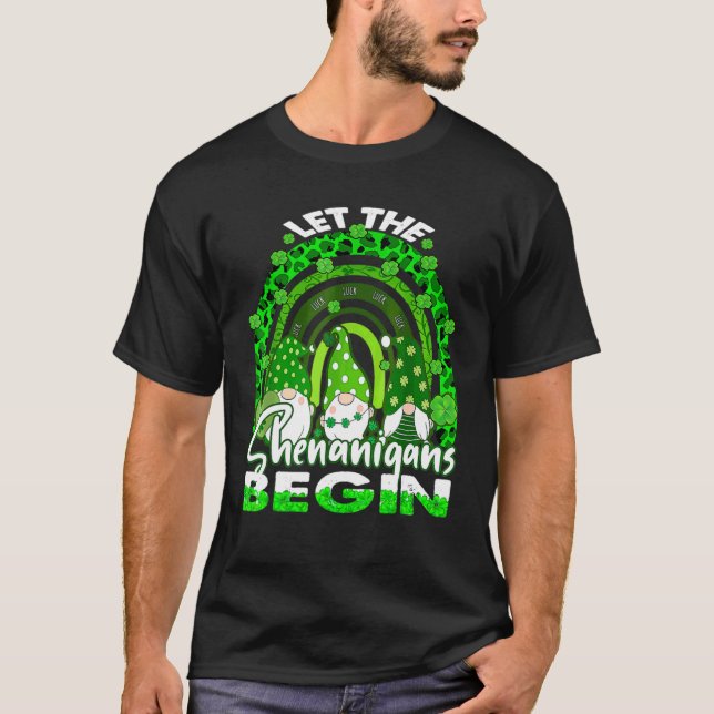 Camiseta Deixe Os Shenanigans Começar A Rua Gnome Rainbow P (Frente)