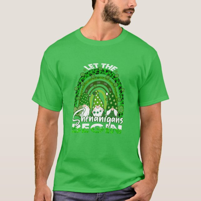 Camiseta Deixe Os Shenanigans Começar A Rua Gnome Rainbow P (Frente)